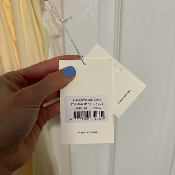 Peppermayo Just In Time Maxi Dress Yellow NWT - Picture 7 of 9